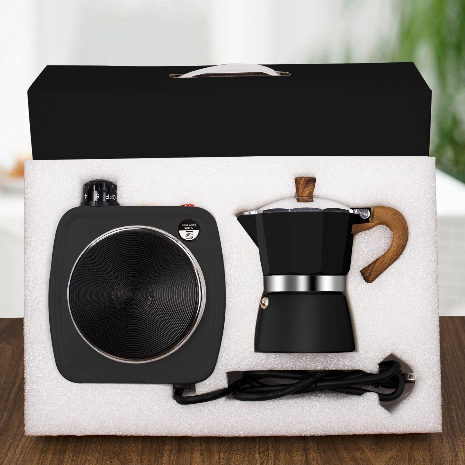 2-in-1 Moka Pot Espresso Set with Electric Stove 3 Cup Aluminum Stovetop Coffee Maker Percolator ... | Amazon (US)