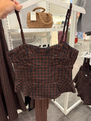 This top is giving fall date night in the best way 🤎 The corset-inspired fit, tiny lace trim and brown check print make it feel way more elevated than a basic tank. 

wedding guest dress summer, teacher outfits, fall outfits women, back to school outfits teen, country concert outfits, date night outfits, business casual workwear, fall wedding guest dress, vacation outfits beach, concert outfit ideas
 

 #LTKgrwm #LTKootd #LTKSeasonal