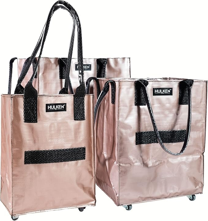 Amazon.com: HULKEN - (Large, Black) Reusable Grocery Bag On Wheels, Shopping Trolley, Lightweight... | Amazon (US)