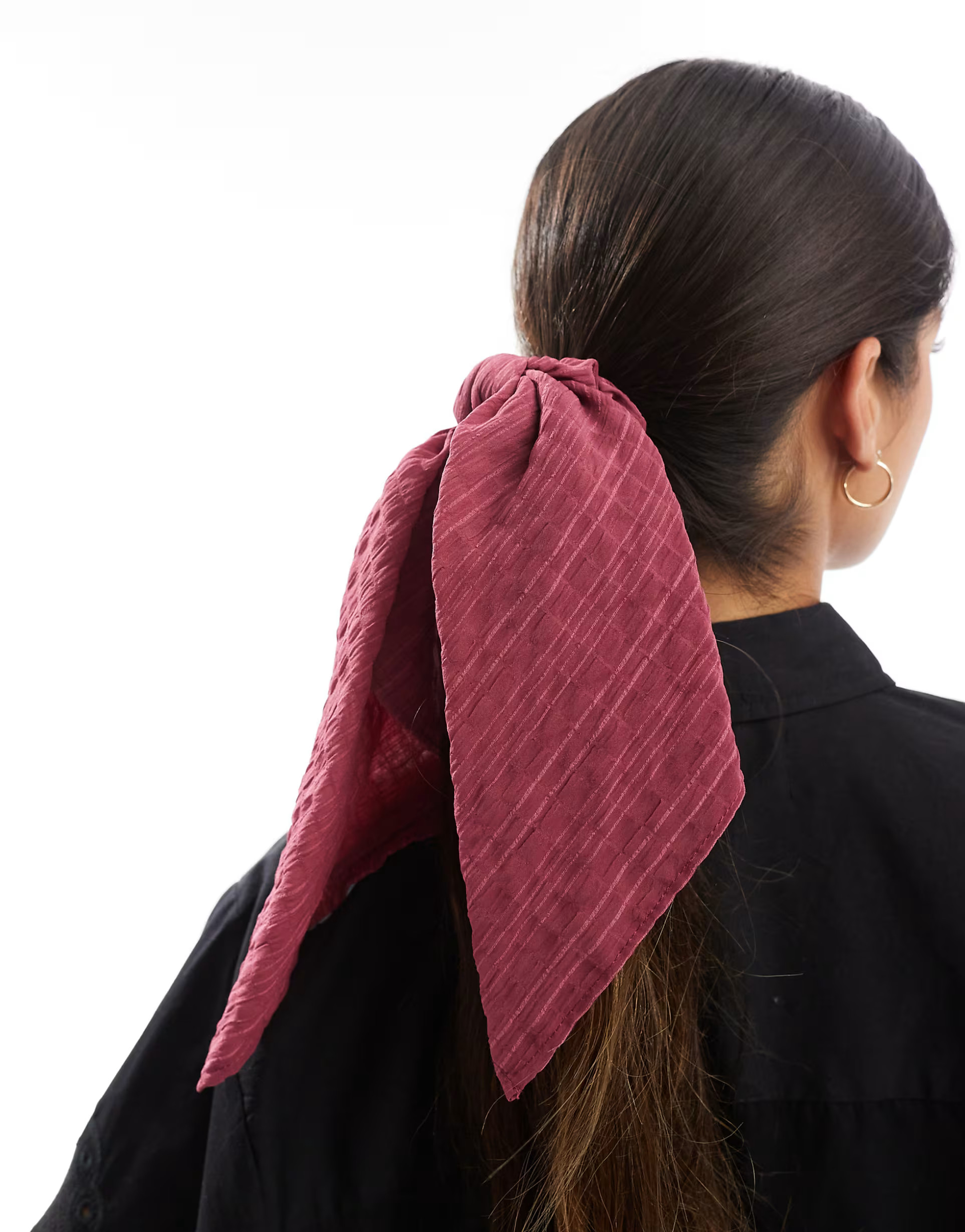 Accessorize textured hair scrunchie scarf in berry | ASOS | ASOS (Global)