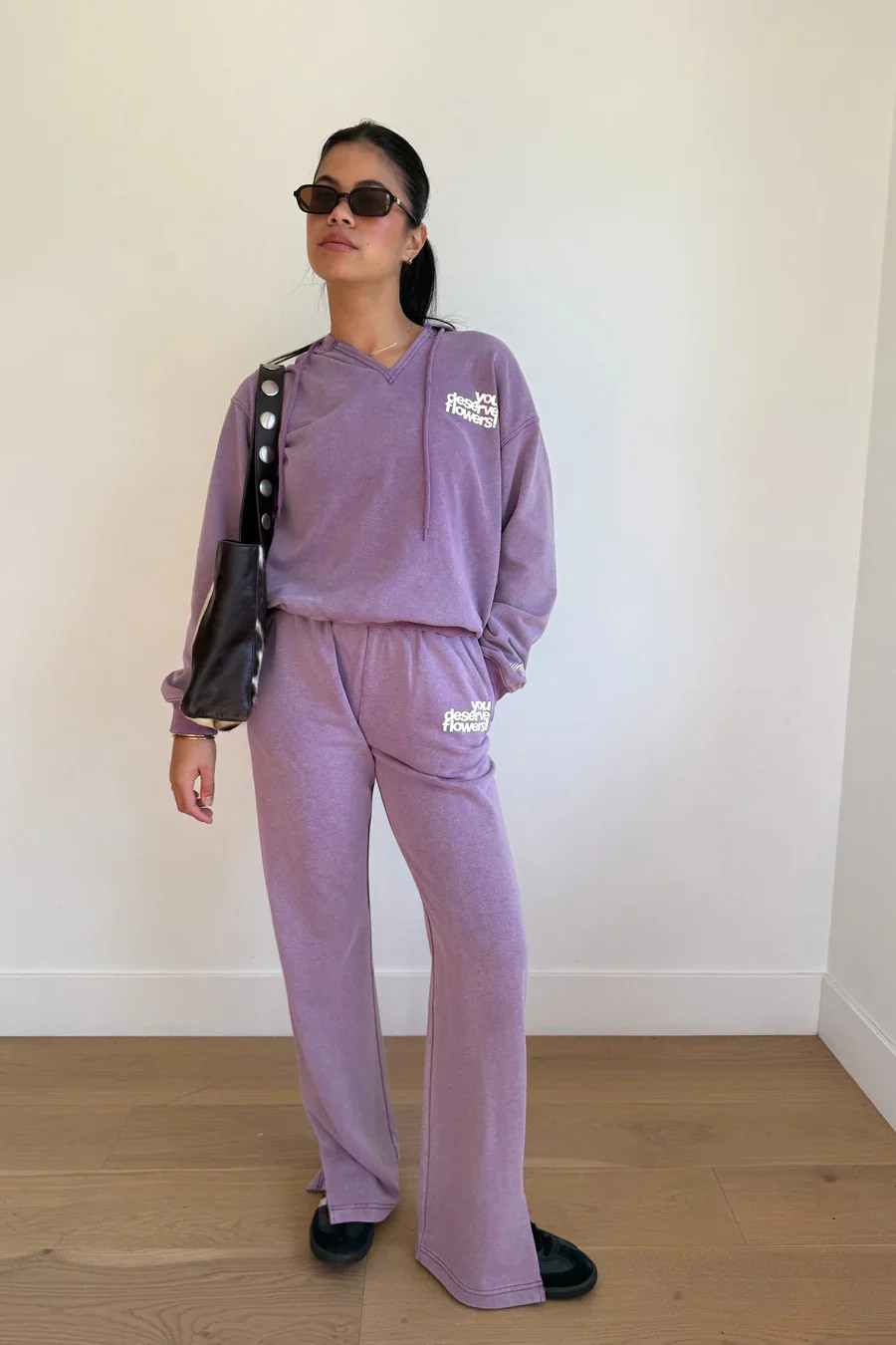 You Deserve Flowers Wide Leg Sweatpants | Krush Clothing Limited