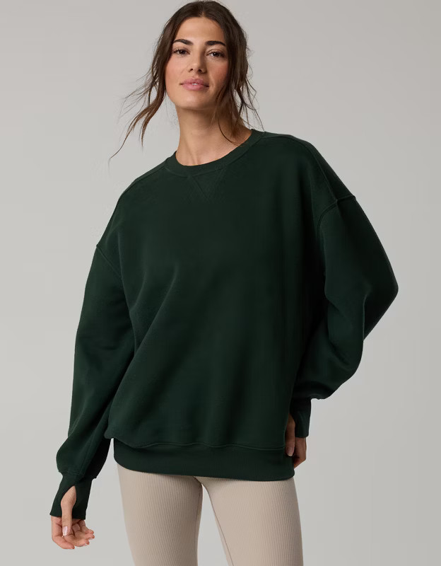 OFFLINE By Aerie Cloud Fleece Oversized Crewneck Sweatshirt | Aerie