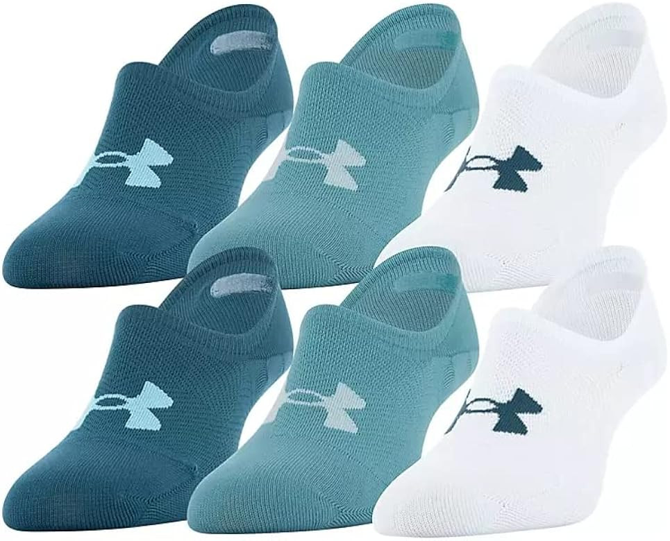 Under Armour Women's 6 Pack Essential Ultra Breathe Lite Low Socks - Breeze Blue/ Assorted, Mediu... | Amazon (US)