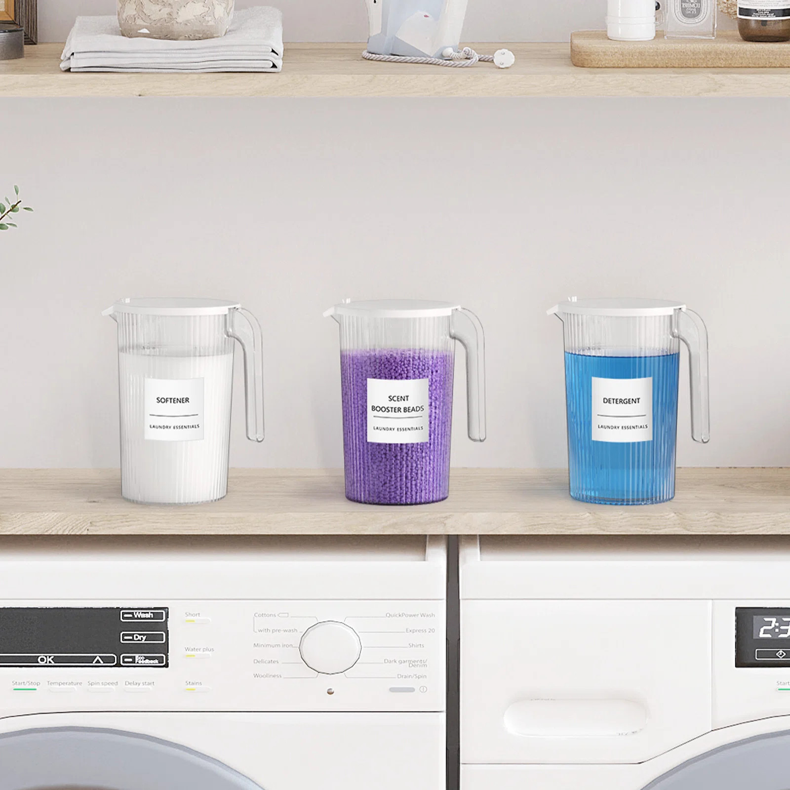 Plastic Laundry Detergent Dispenser With Handle, 51oz Detergent Containers With Fully Covered Dus... | Wayfair North America