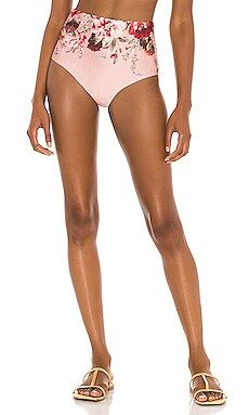 Zimmermann Cassia High Waisted Pant Bikini Bottom in Musk Floral from Revolve.com | Revolve Clothing (Global)