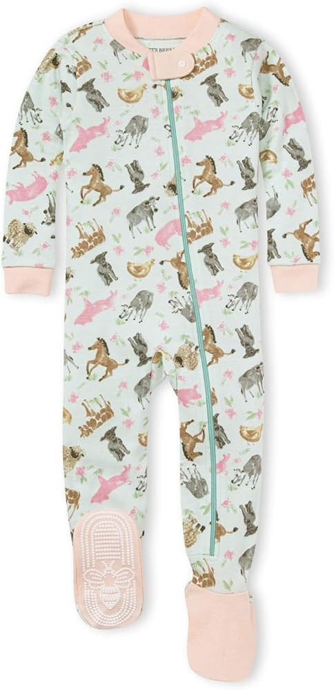 Burt's Bees Baby baby-girls Sleeper Pajamas, Zip Front Non-slip Footed Sleeper Pjs, 100% Organic ... | Amazon (US)