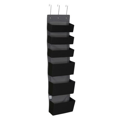 6 Pocket Over the Door Pocket Organizer, PP Non-Woven Fabric Pockets, Black | Target