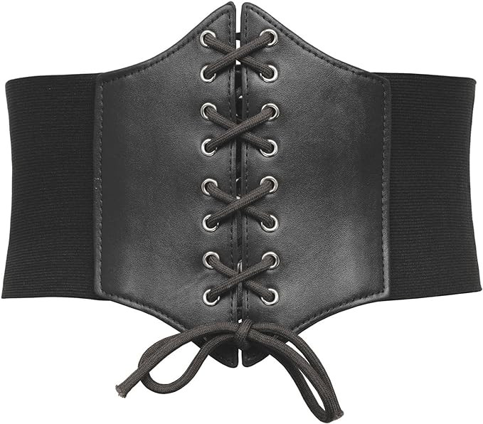 GRACE KARIN Womens Corset Belt Vintage Lace-up Cinch Elastic Waist Belt | Amazon (US)
