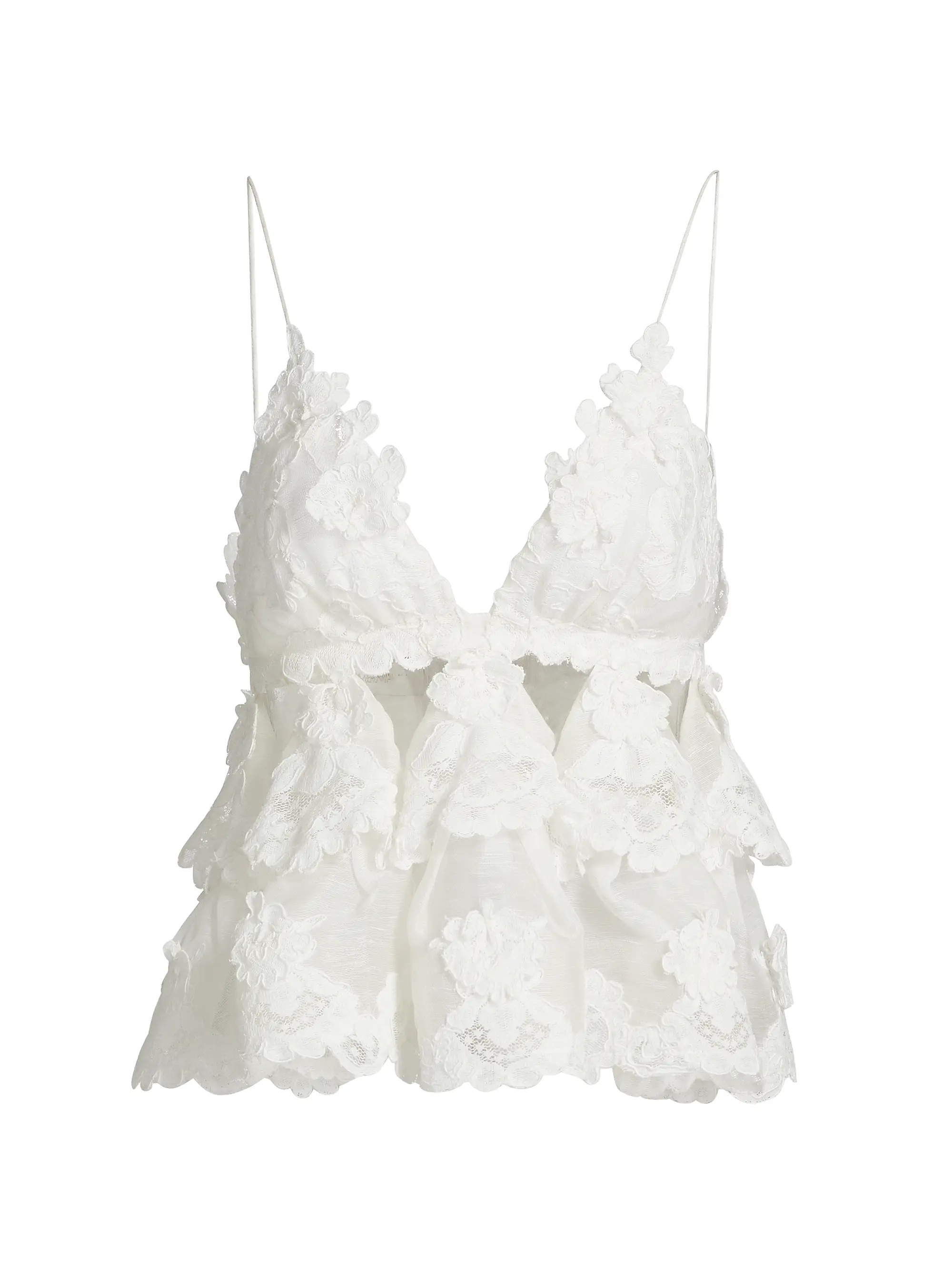 Crush Lace Motif Tiered Top | Saks Fifth Avenue