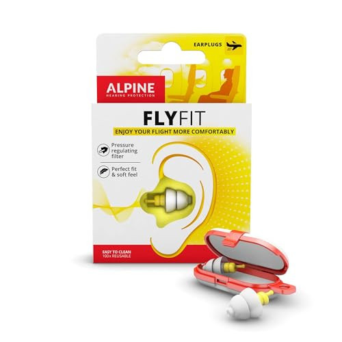 Alpine FlyFit - Earplugs for Pressure Relief & Preventing Ear Pain While Flying - Airplane Travel Essentials - Comfortable Reusable Hypoallergenic Earplugs with Ultra Soft Filter | Amazon (US)