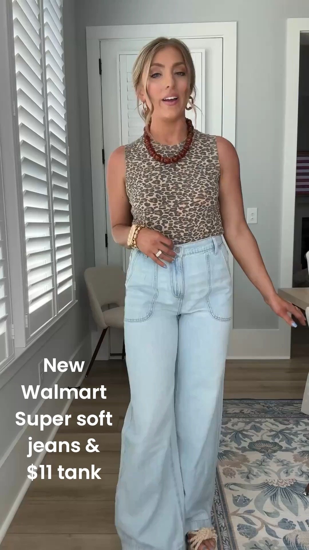 Okay these new Walmart jeans are GOOD 👏 The light wash wide leg fit is so flattering and gives major designer denim vibes for way less. I paired them with this soft leopard print tank for an effortless everyday outfit that feels trendy but still comfy. Such an easy look to throw on with sandals or sneakers and instantly feel put together!

#WalmartFashion #WideLegJeans #LeopardPrint #WalmartStyle #AffordableStyle #DenimOutfit #CasualChic #WalmartNewArrivals #EverydayFashion #SummerStyle #HeadToToeWalmart #OOTD #BudgetFriendlyFashion #TrendyStyle #FashionFinds

#LTKootd #LTKPetite