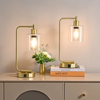 Touch Control Table Lamp Set With USB | Wayfair North America