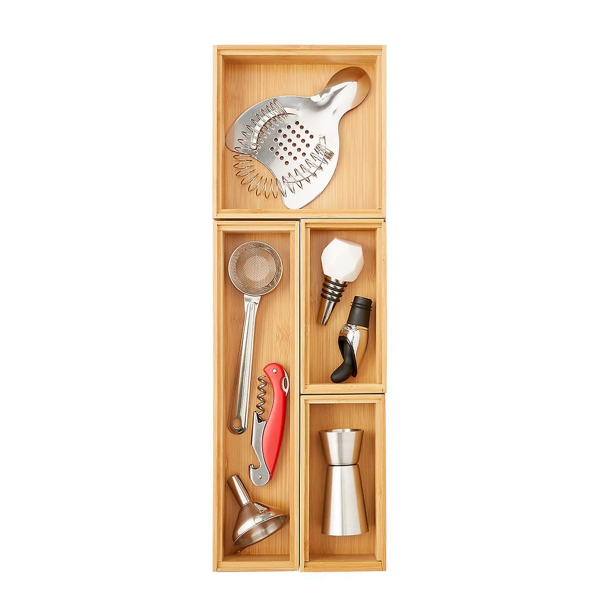 6" X 18" Bamboo Drawer Organizer Starter Kit | The Container Store