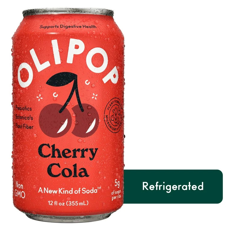 OLIPOP Prebiotic Soda, Cherry Cola, 12 fl oz, Refrigerated | Walmart (US)