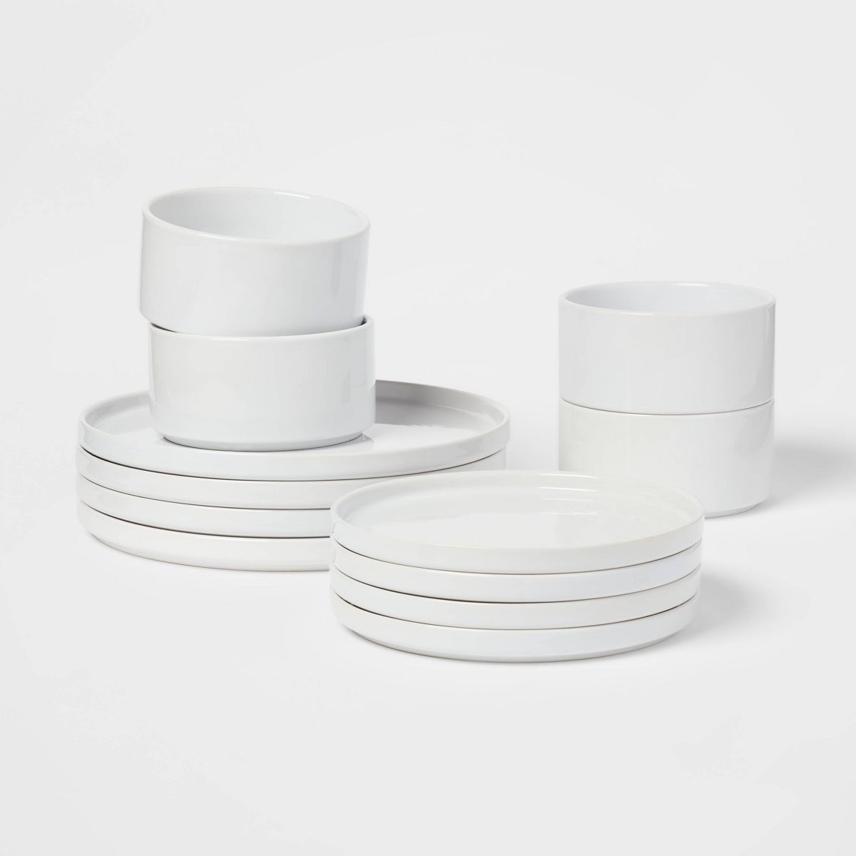 12pc Stoneware Stella Dinnerware Sets White - Threshold™ | Target