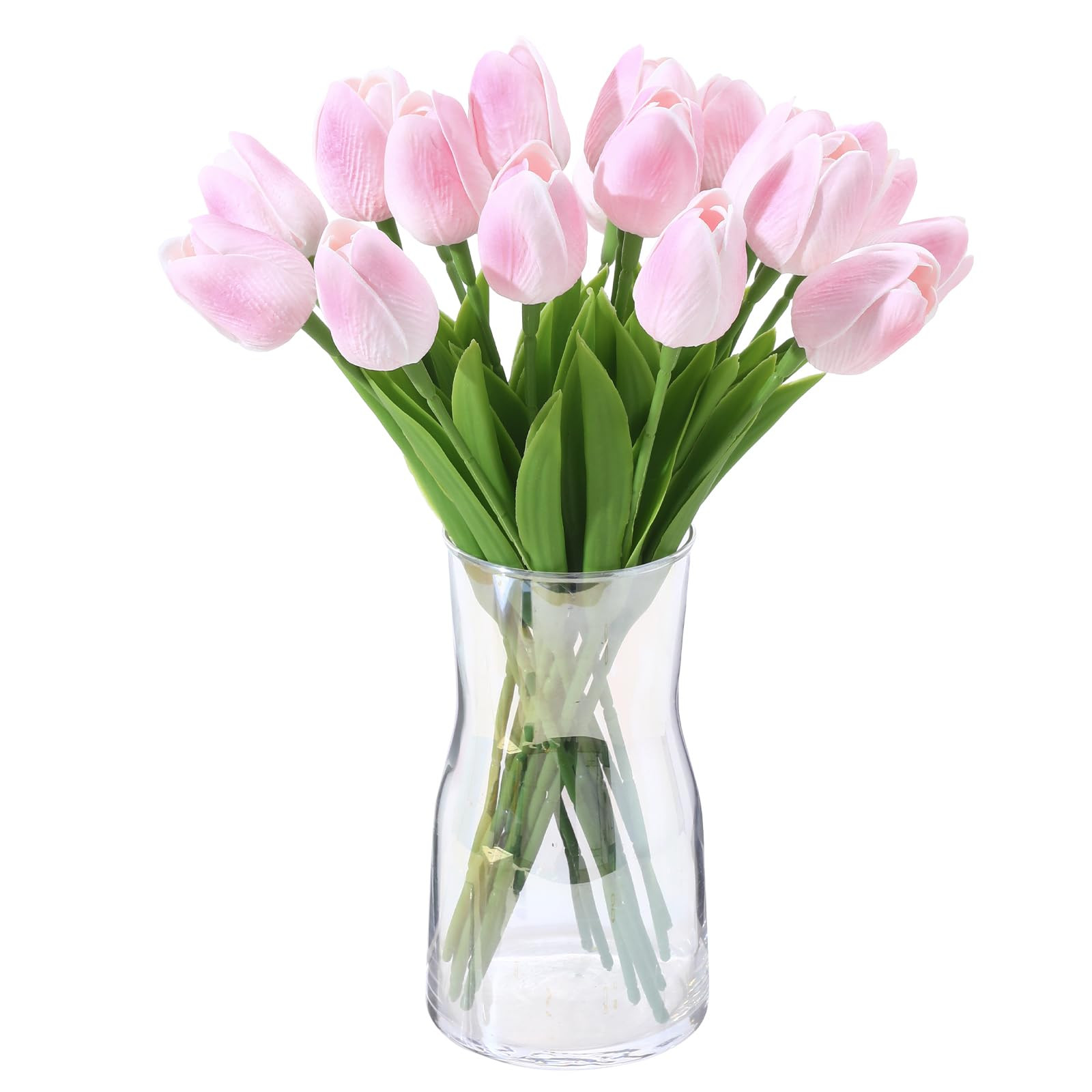 ucky 20 Pcs Light Pink Artificial Tulip Silk Fake Flowers Realistic Touch Spring Summer Fake Flow... | Amazon (US)
