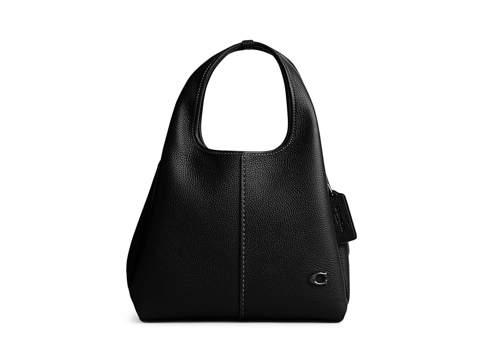 COACH Polished Pebble Leather Lana Shoulder Bag 23 Women's Handbags Black | Zappos