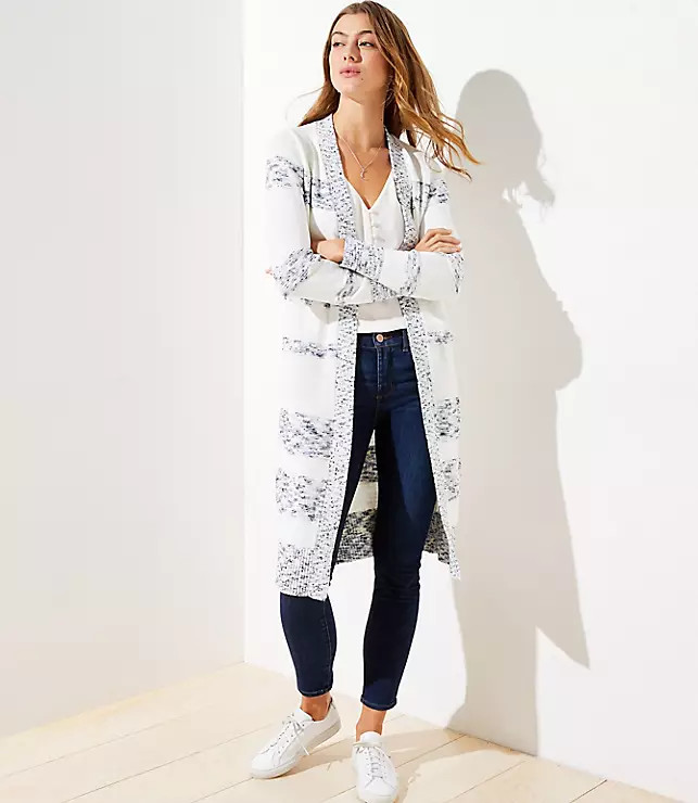 Striped Duster Sweater | LOFT | LOFT