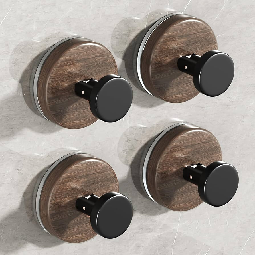 Adhesive Towel Hooks for bathrooms, Suction Cup Hooks for Shower Drill-Free for Wall Closet Hook ... | Amazon (US)