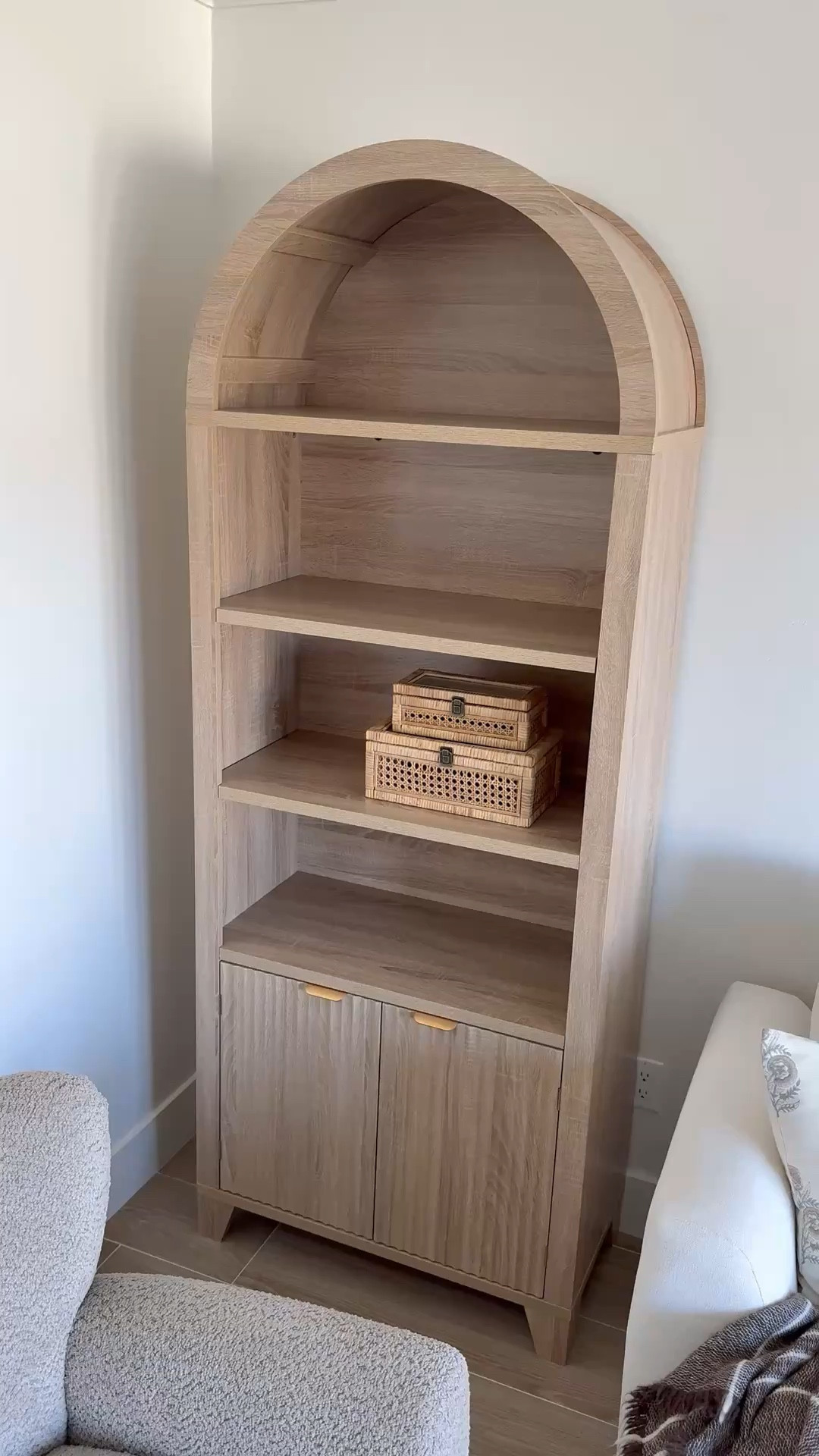 If your room is feeling flat, add height! 

Time to style this beaut! The feminine arch I LOVE, the wood tone and the mix of shelves with cabinets on the bottom—I love it! 

Modern Organic | Home Makeover | Neutral Decor | Interior Design | Interior Decor | Home Styling | Home Reno
•
•
•
•
#homedesign #homerenovation #homemakeover #livingroomdesign #hometransformation

#LTKSeasonal #LTKSaleAlert #LTKHome