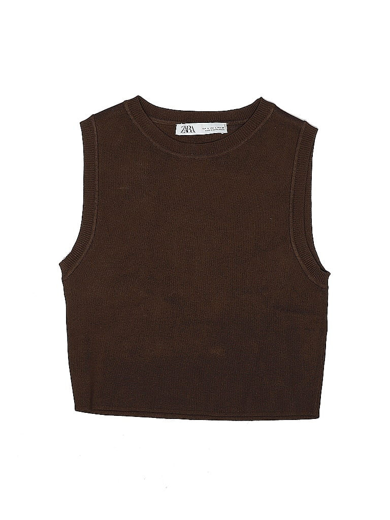 Zara Sweater Vest: Brown Tops - Size Large | ThredUp