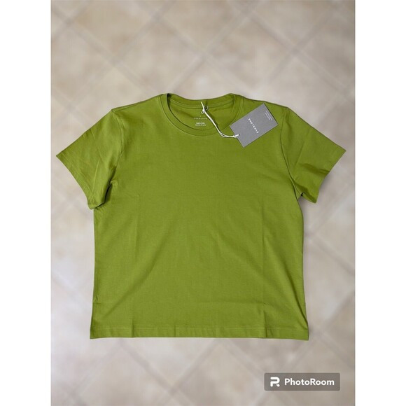 Everlane Yellow Green Crew Neck Short Sleeve Organic Cotton Box Cut Tee SZ S NWT | Poshmark