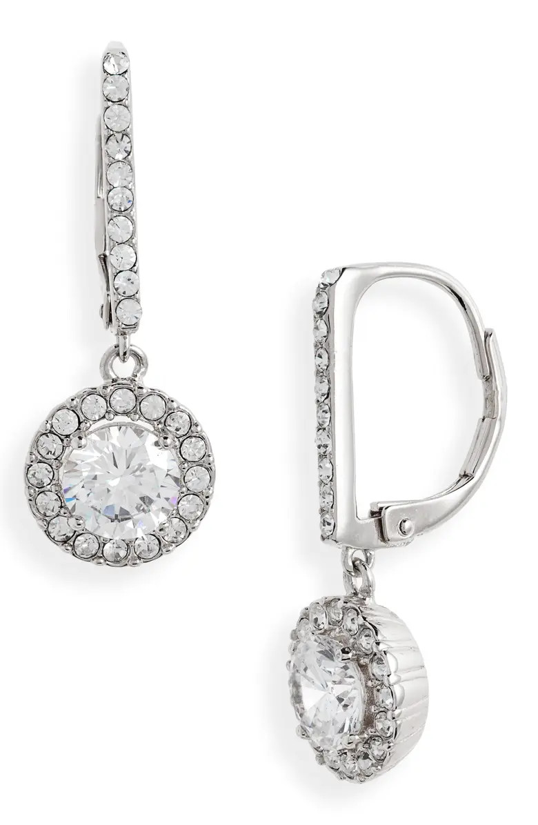 Cubic Zirconia Halo Drop Earrings | Nordstrom