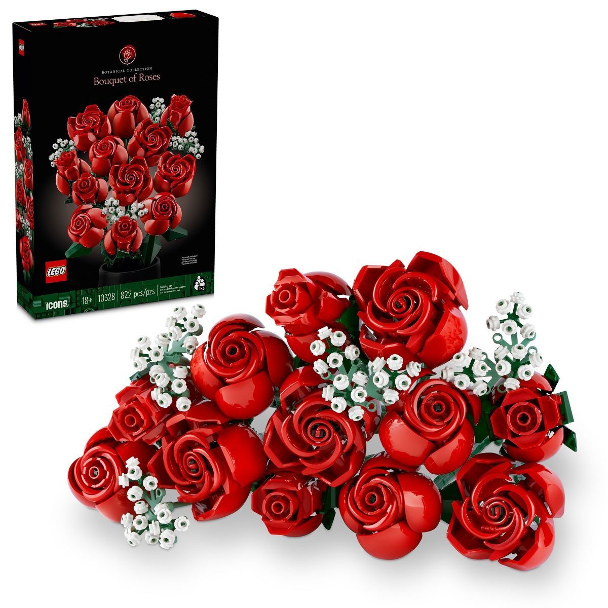 LEGO Icons Bouquet of Roses Build and Display Set for Valentines Day 10328 | Target