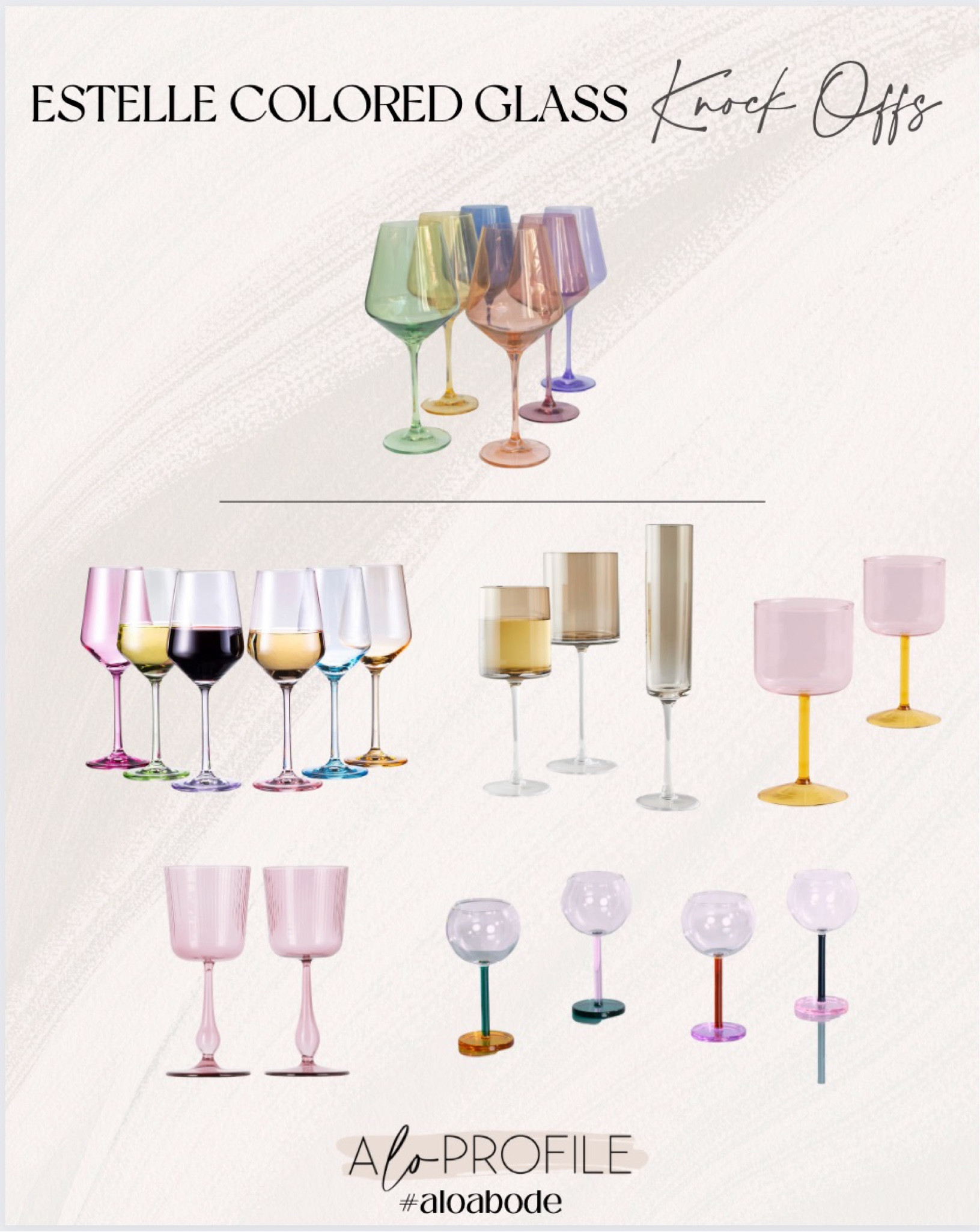 Porsha Smoked Stemware Wine Glass Set