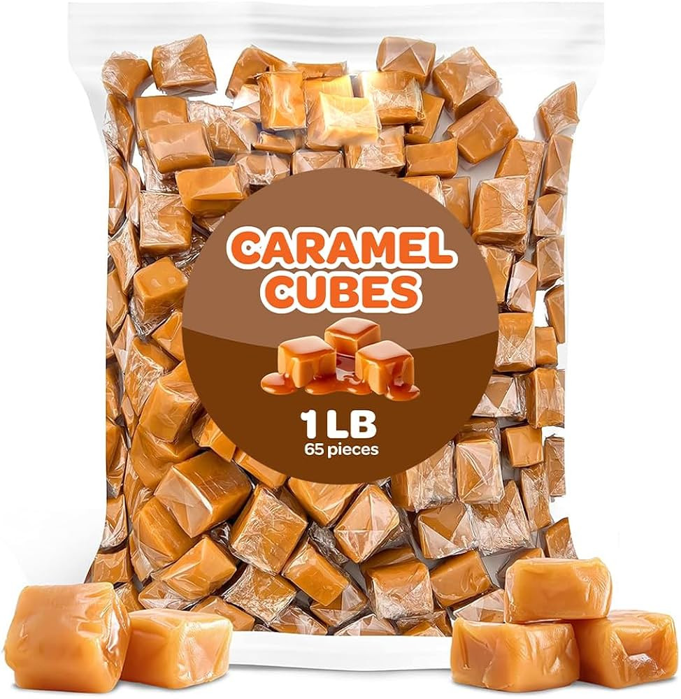 Caramel Cubes Candy, Rich and Creamy Squares, Individually Wrapped, 1-Pound Pack | Amazon (US)