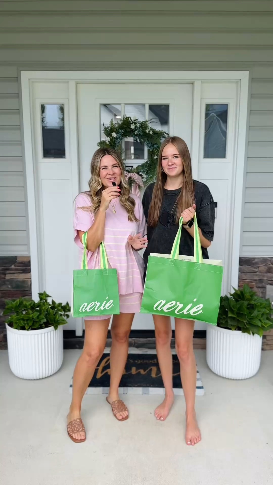 Mother daughter @Aerie haul
Such great basics and closet staples. I love Aerie for us because it’s quality and affordable. Also comes in short and long for pants! 

Here’s our sizing:
Me:
Trouser 1-small
Chambray button up- small
Leggings (I do the high straight across waist)- medium 
Trouser 2- extra small

Madden:
Sweatshirt-medium
Shorts- extra small
Sports Bra- extra small
Crossover leggings- extra small long
Waffle top-small
Trousers- extra small long

#LTKootd #LTKstorytime #LTKmomlife