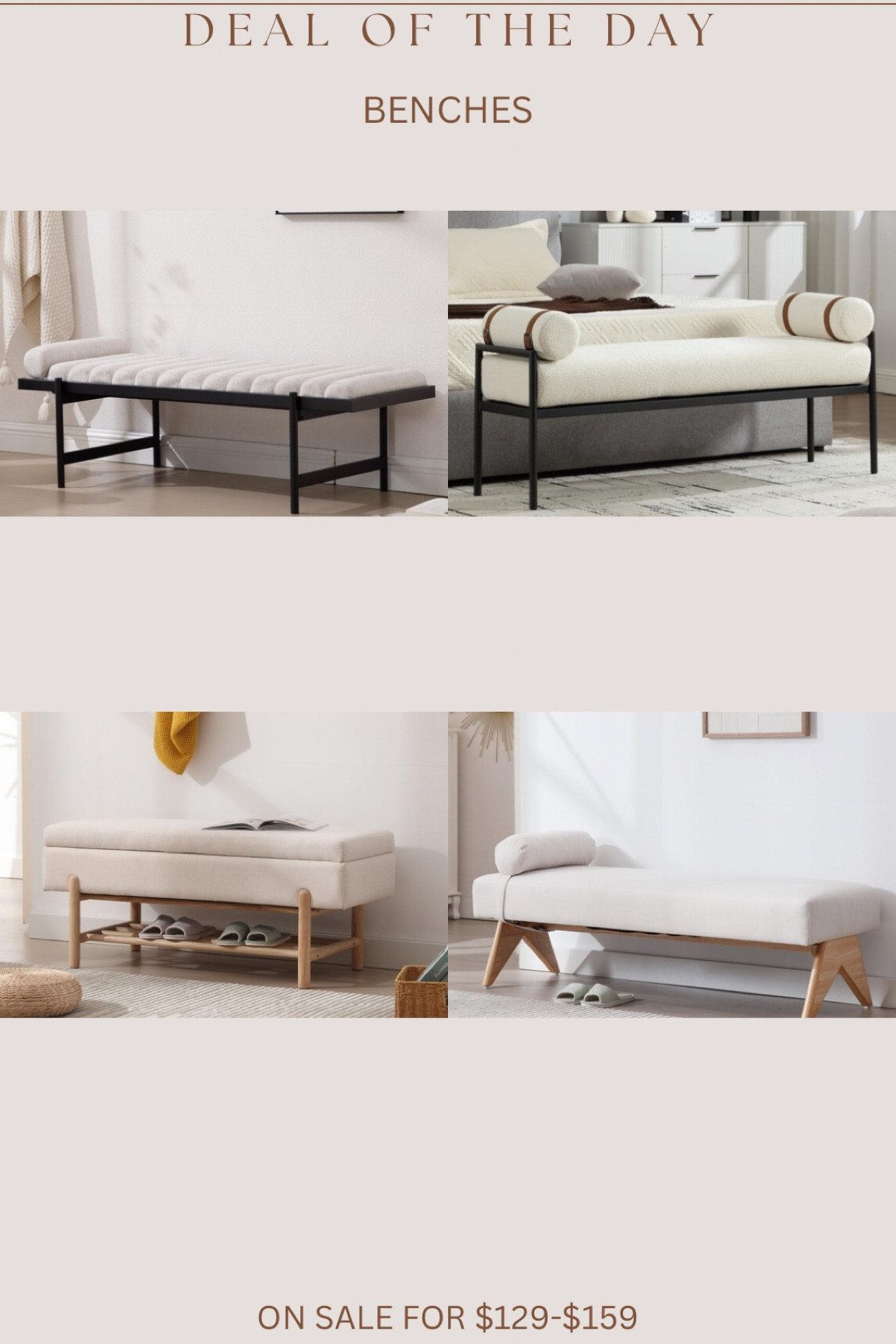 @amazon bench finds!!! These are all such gorgeous styles & are amazing prices right now!!! #ad #founditonamazon #amazonn

#LTKSaleAlert #LTKStyleTip #LTKHome