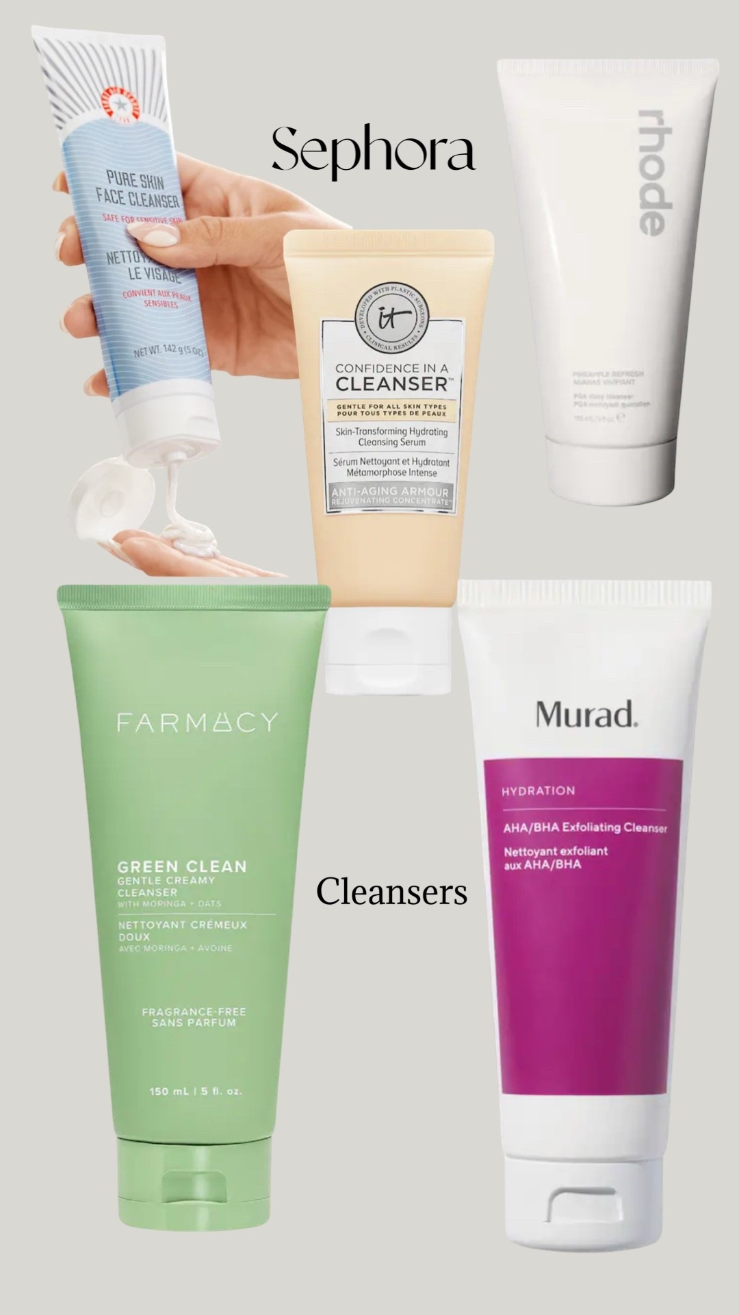Fave Cleansers to consider for next sale! 
Farmacy & It are like serums! So smooth and not soapy. 
Murad has exfoliating beads 
First aids texture is like a shaving cream. (my #1 !) 

#LTKFindsUnder50 #LTKU #LTKBeauty