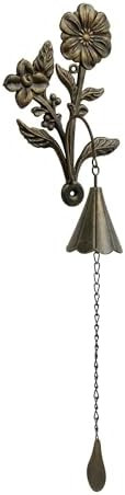 Floral Cast Iron Bell, Double Flower & Cone-Shaped Bell Design for Porch, Pathway, or Garden Deco... | Amazon (US)