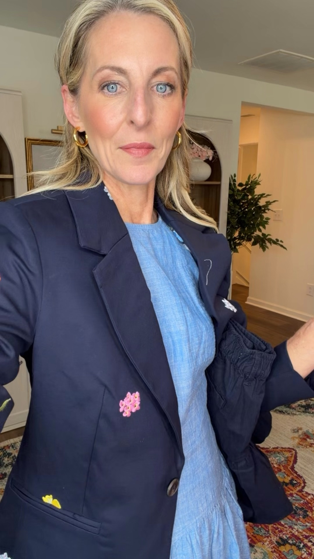 Love this look… Brand new arrival!! women women’s sleeveless cotton maxi dress would look great with this embroidered blazer and these new Mary Jane’s 