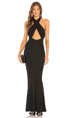 Michael Costello x REVOLVE Cross Front Maxi Dress in Black from Revolve.com | Revolve Clothing (Global)