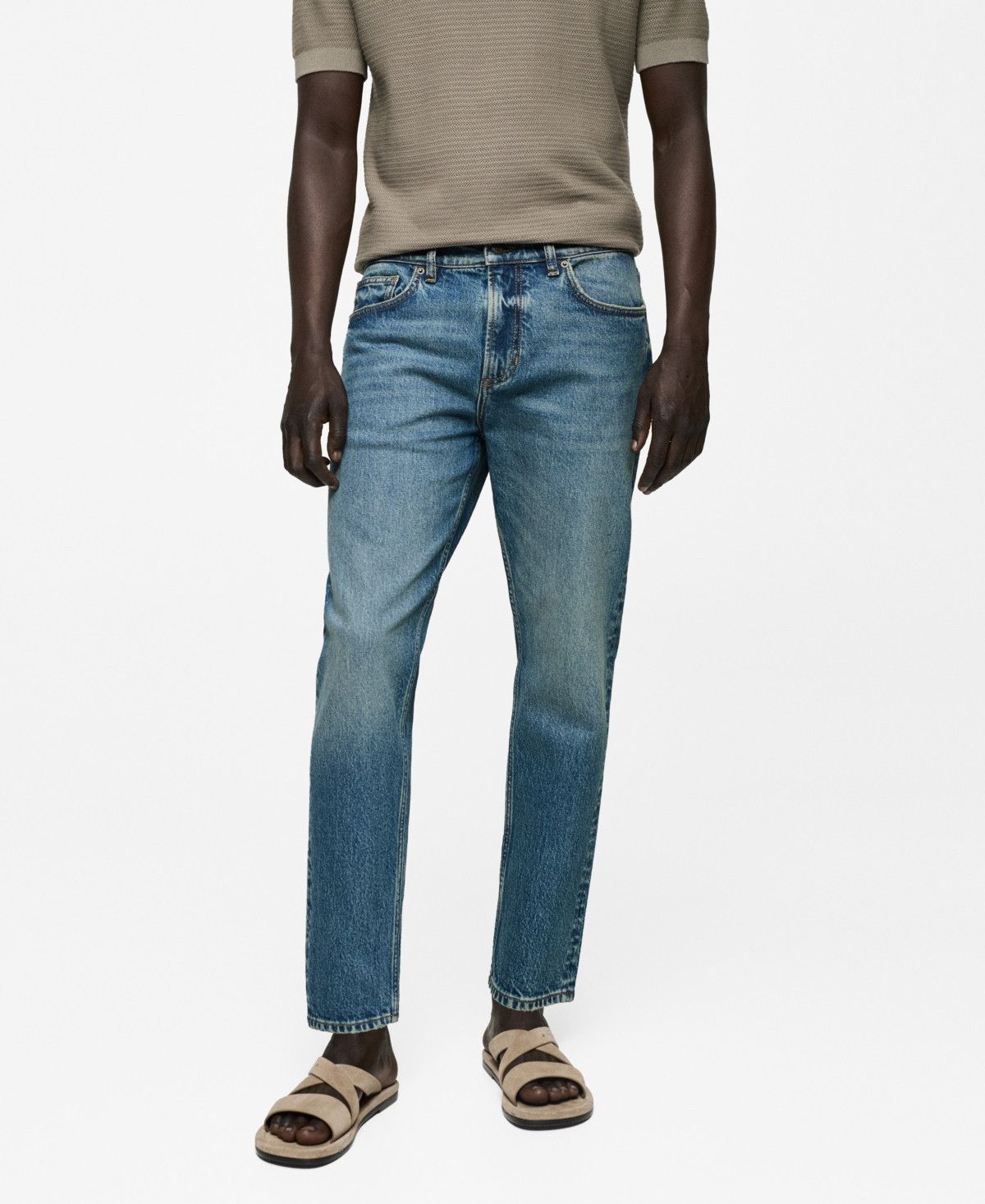 Mango Men's Ben Tapered-Fit Jeans - Medium Blue | Macy's
