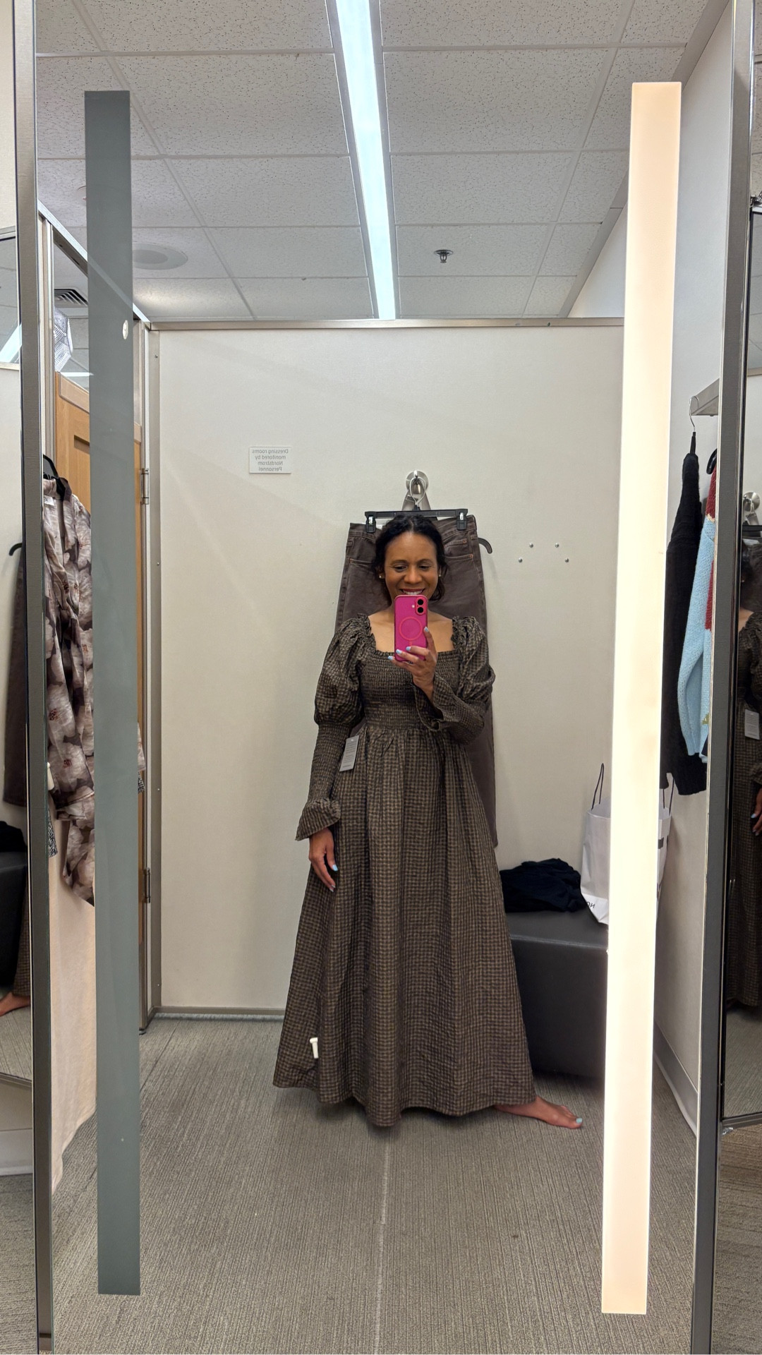 Petal & Pup brown check maxi (size XS) 🤎 Smocked bodice, Juliet sleeves, flowy skirt—definitely a fall must-have! Linked below. #modestfashion #modeststyle #modestfallfashion #modestfallstyle 

#LTKWorkwear #LTKSeasonal #LTKStyleTip