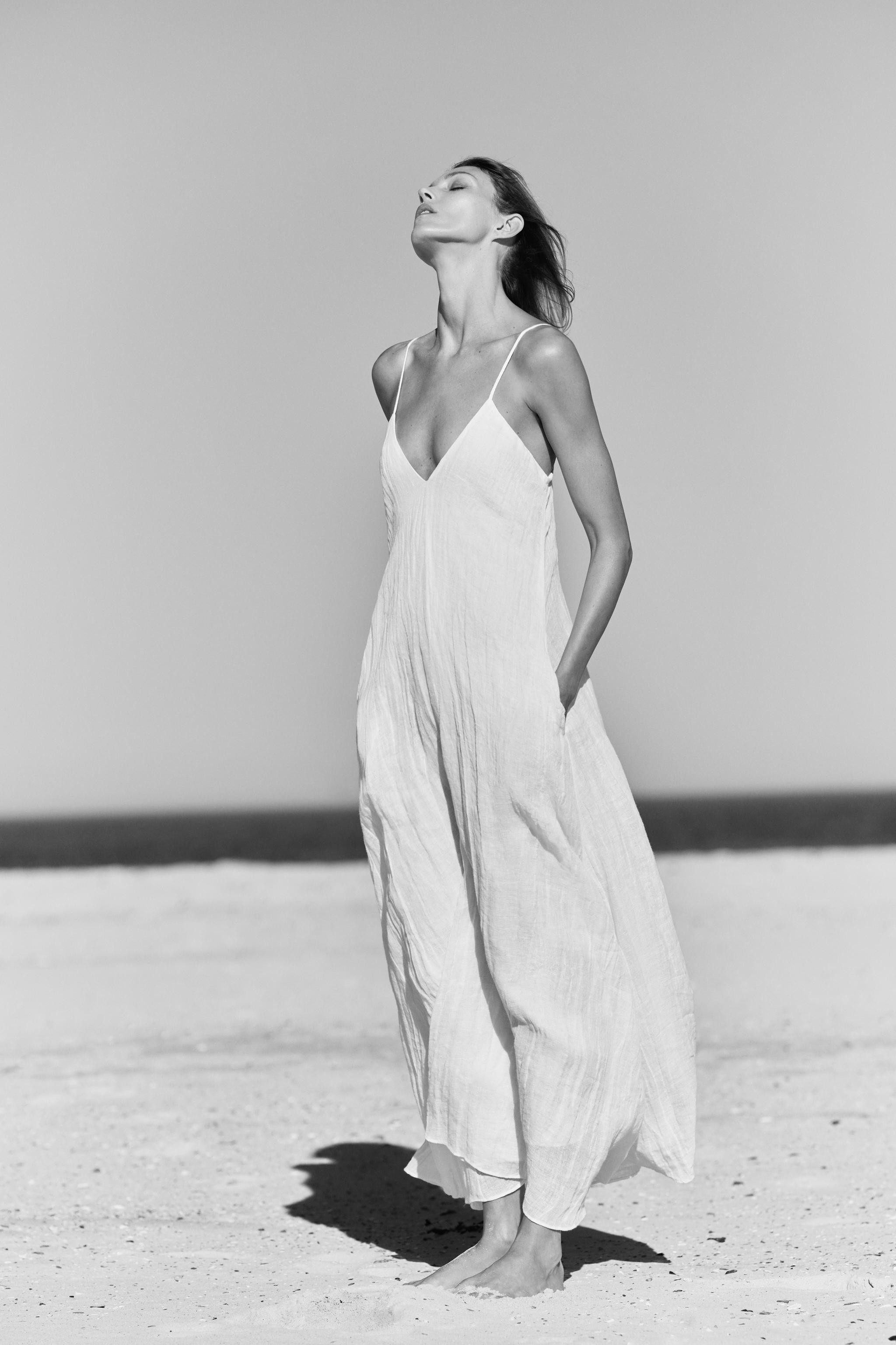 ZW COLLECTION LINEN BLEND DRESS | Zara UK