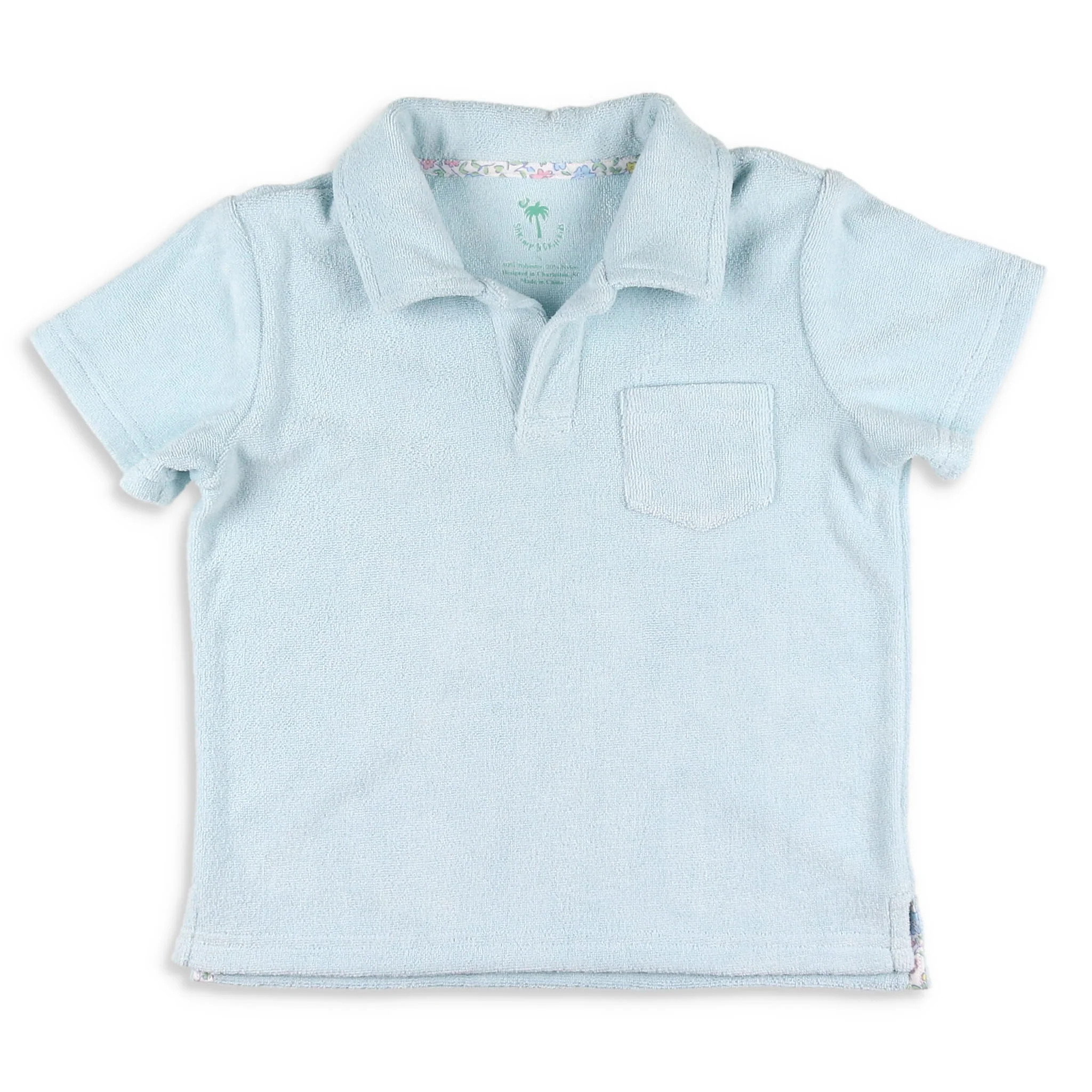 Boys Beach & Pool Polo - Boca Blue Terry - Shrimp and Grits Kids | Shrimp and Grits Kids