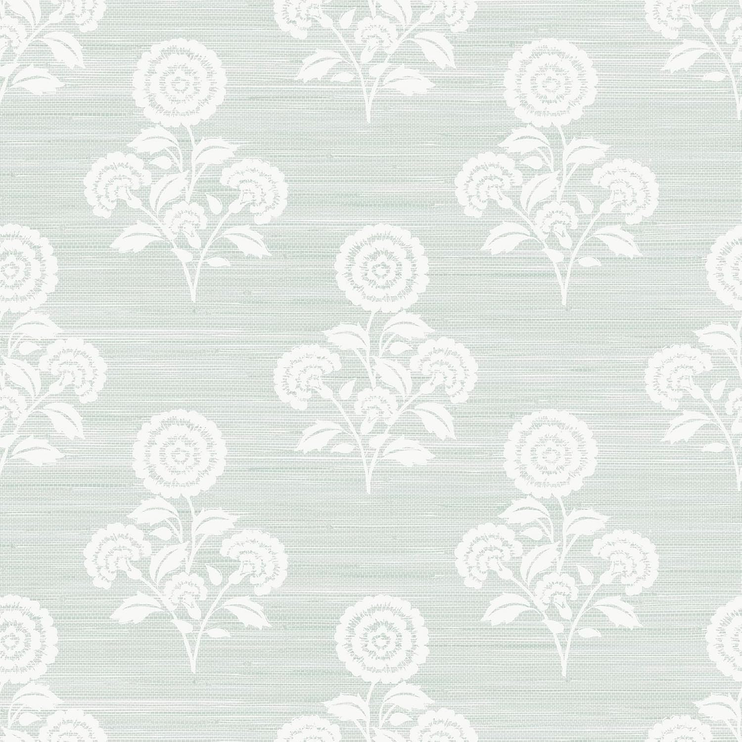 Flourish Block Print Whisper Blue Faux Grasscloth Peel and Stick Wallpaper, SSS6310 | Amazon (US)