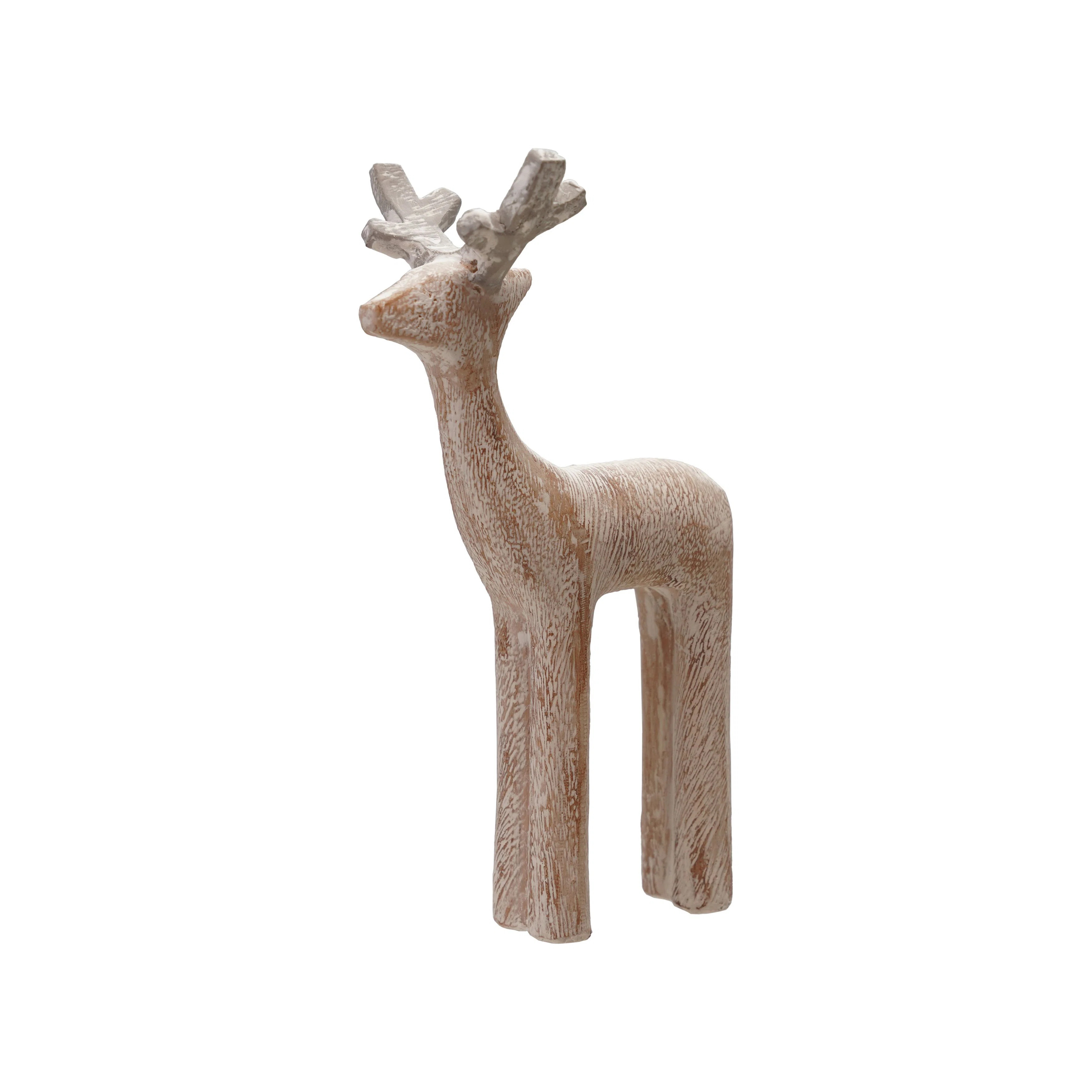 Resin Deer Decor, Whitewashed Wood Finish | Wayfair North America