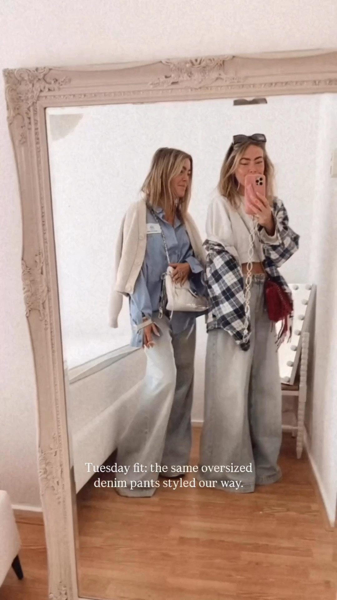 2x twinning Oversized jeans and oversized shirts how we wear them 💕🌸👯‍♀️ 

#LTKStyleTip #LTKU