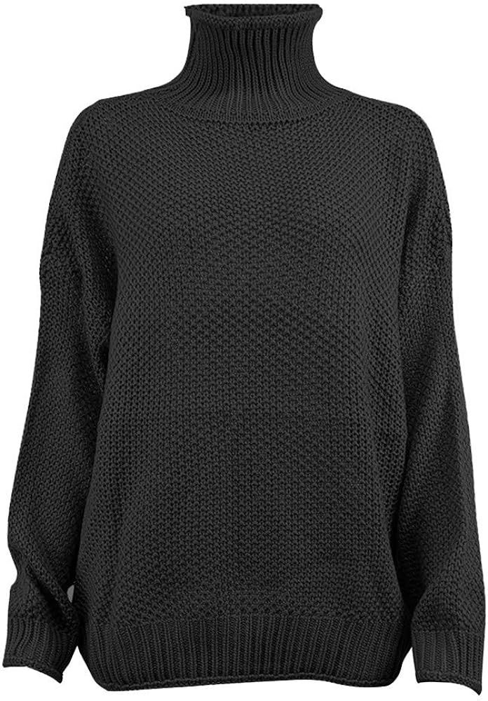 Women's 2023 Fall Turtleneck Chunky Knit Lantern Long Sleeve Loose Oversized Sweater Pullover Top... | Amazon (US)