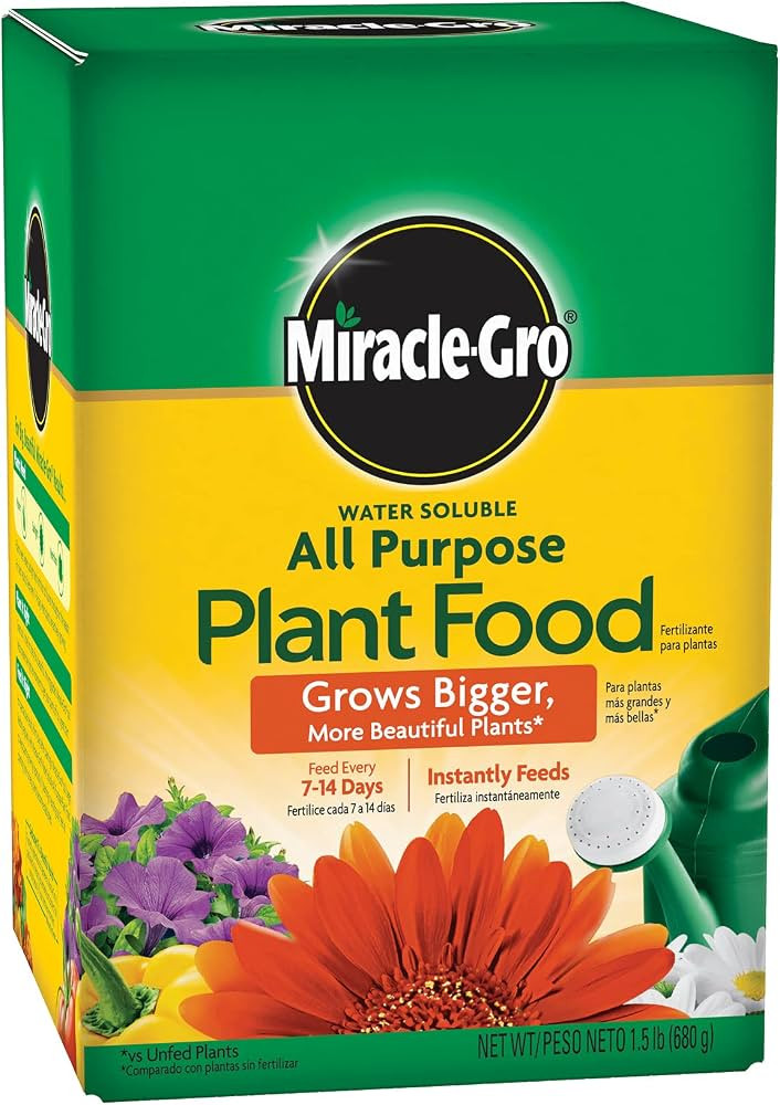 Miracle-Gro Water Soluble All Purpose Plant Food - Fertilizer For All Indoor or Outdoor Plants in... | Amazon (US)