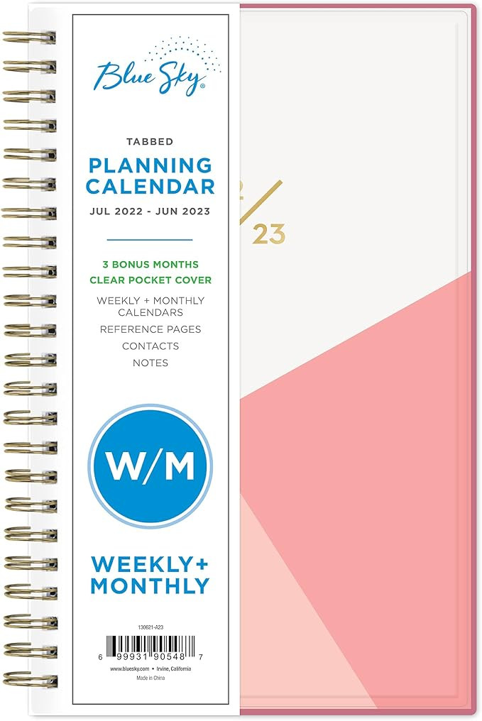 Blue Sky 2022-2023 Academic Year Weekly & Monthly Planner, 5" x 8", Flexible Cover, Wirebound, Ca... | Amazon (US)