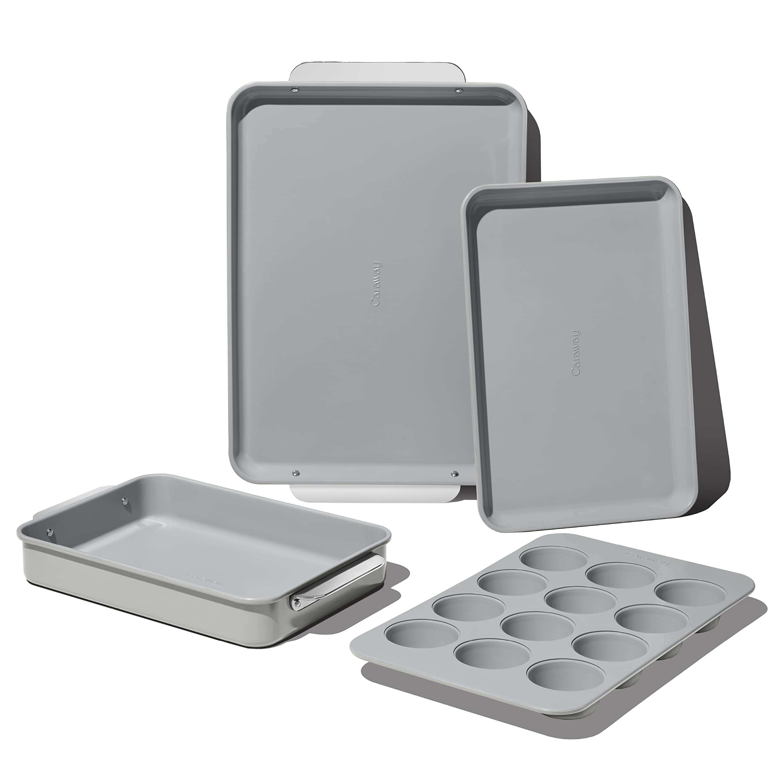 Caraway Nonstick Ceramic Bakeware Set (5 Pieces) - Baking Sheets, Assorted Baking Pans & Storage ... | Amazon (US)