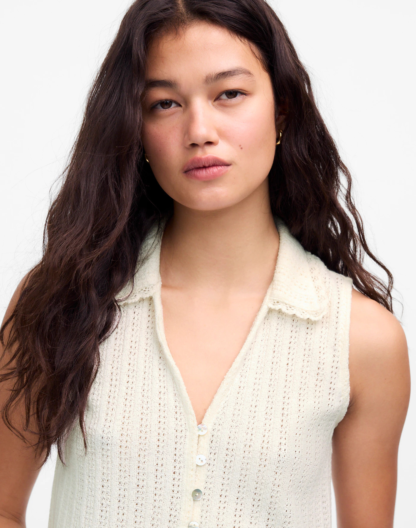 Crochet-Knit V-Neck Sweater Vest | Madewell | Madewell