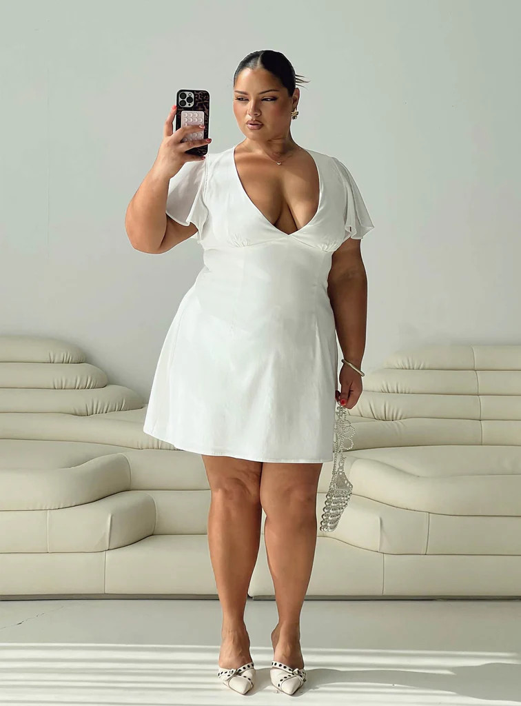 Florie Corset Mini Dress White Curve | Princess Polly US