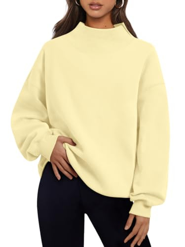 Trendy Queen Womens Mock Neck Sweatshirts Oversized Pullover Fall Outfits | Amazon (US)